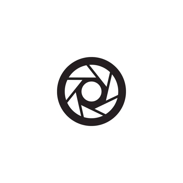 Дизайн логотипу піктограми об'єктива фотоапарата для фотографічної діяльності — стоковий вектор