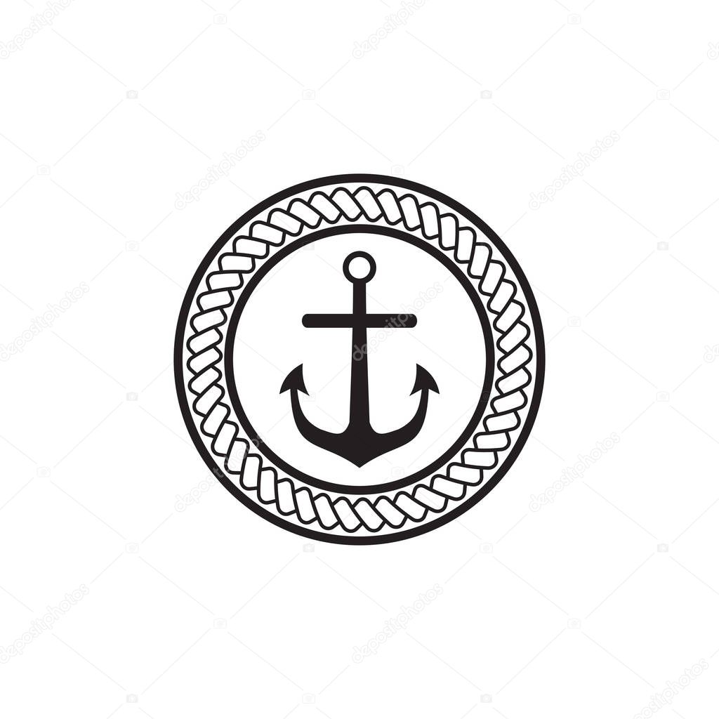 Ship anchor logo design inspiration vector illustration template
