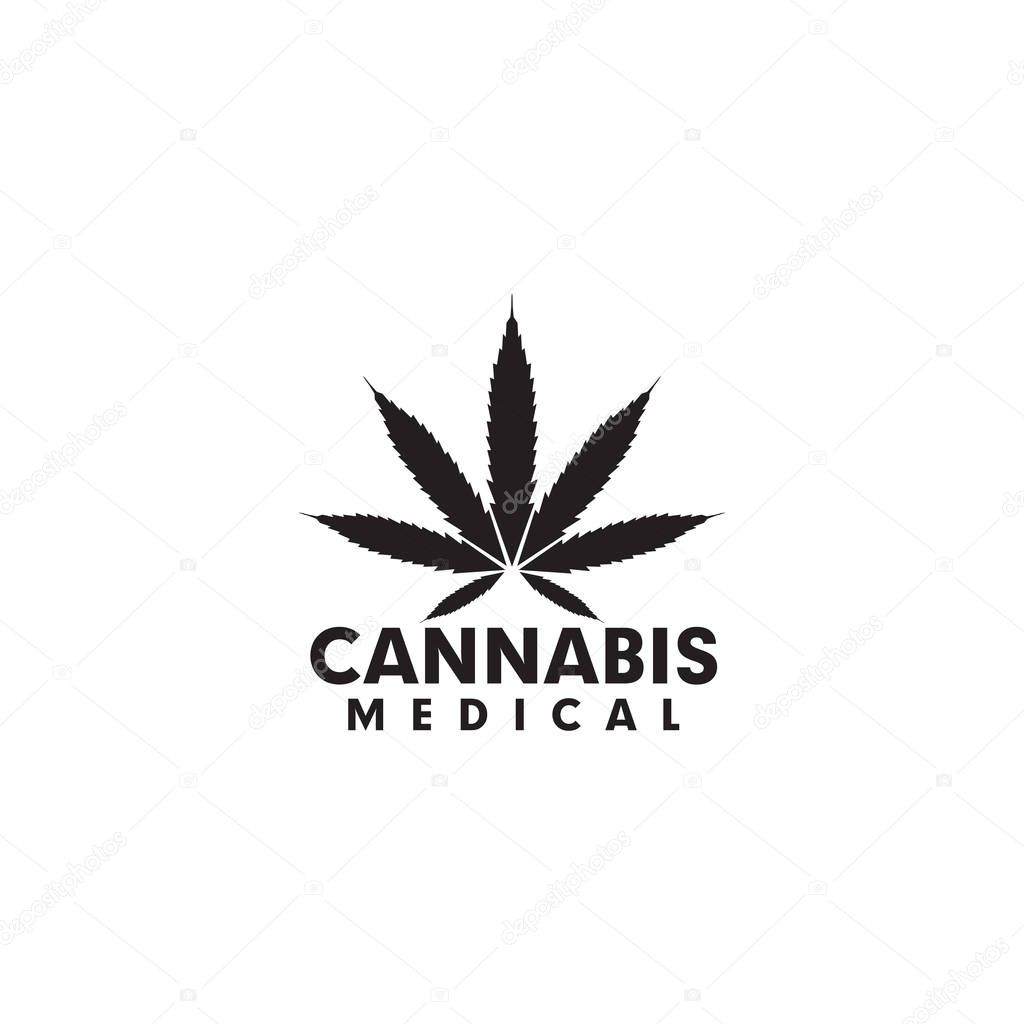 Cannabis leaf icon logo design inspiration vector template