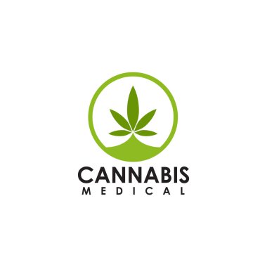 Kenevir yaprağı logo tasarım şablonu