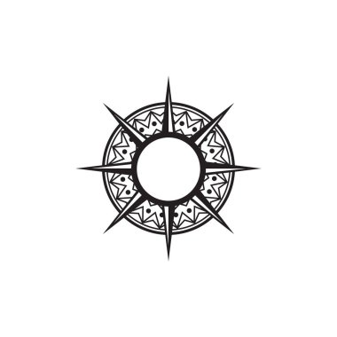 Pusula logo tasarım vektör çizim şablonu