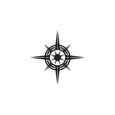 Pusula logo tasarım vektör çizim şablonu