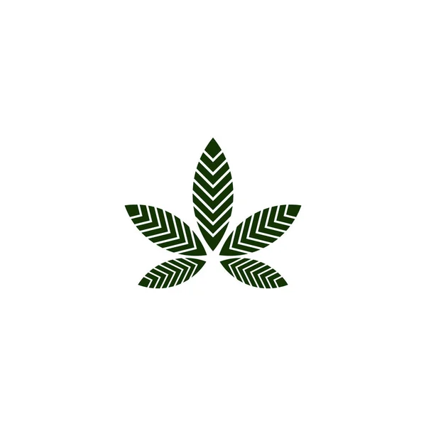 Cannabis folha ícone logotipo design vetor modelo — Vetor de Stock