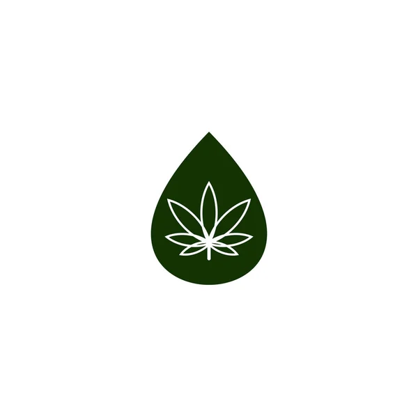 Modello vettoriale di disegno logo icona foglia di cannabis — Vettoriale Stock