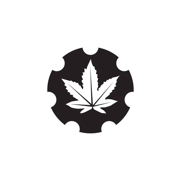 Plantilla de vector de diseño de logotipo de hoja de cannabis — Archivo Imágenes Vectoriales