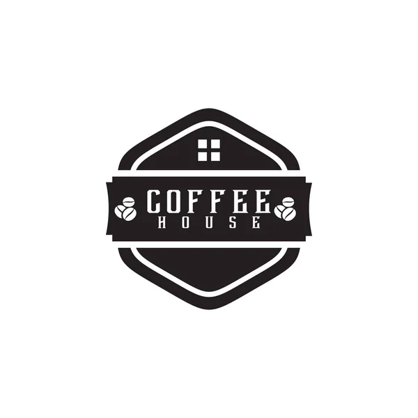 Modelo de ilustração vetorial de design de logotipo de ícone de loja de café — Vetor de Stock