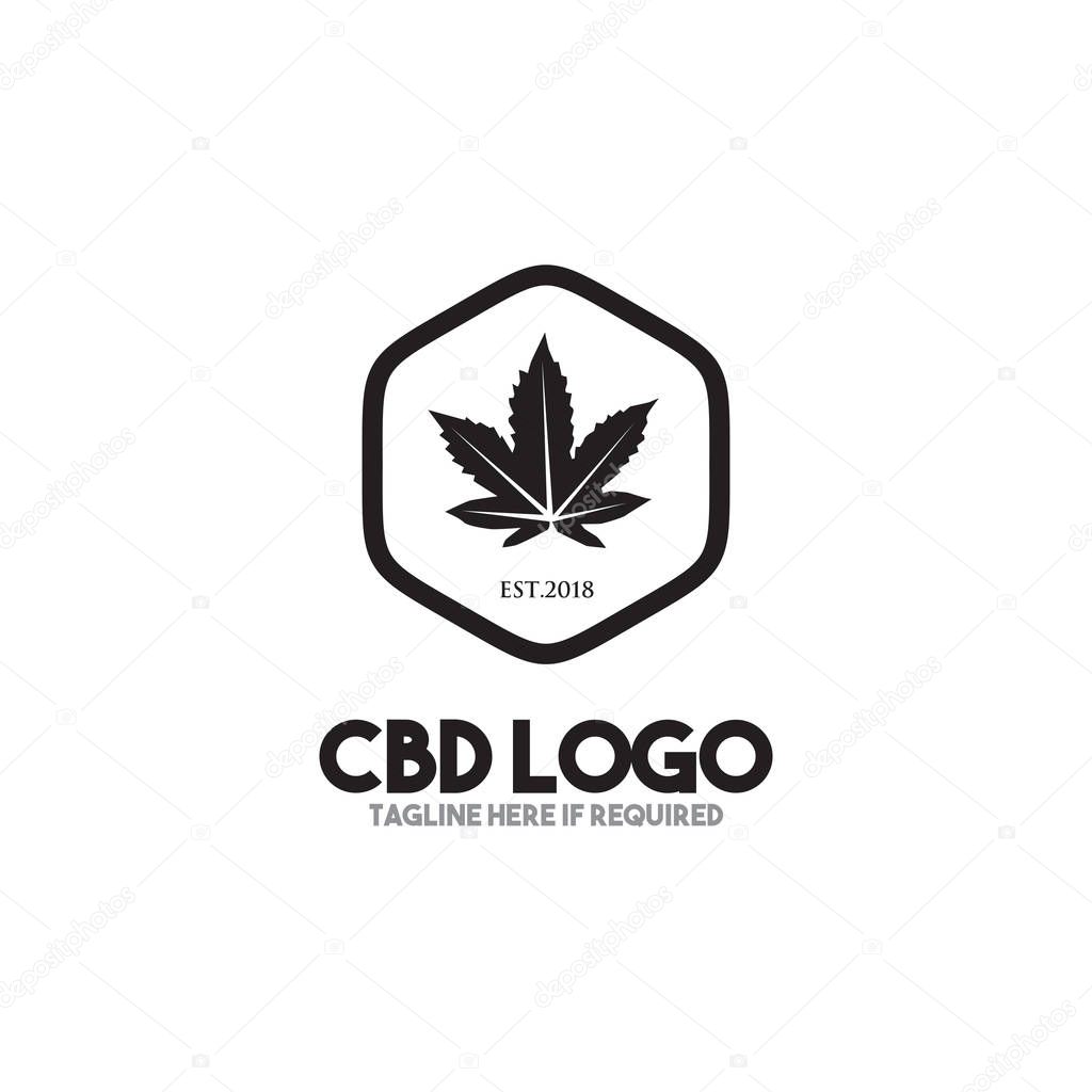 Cannabis leaf icon logo design inspiration vector template
