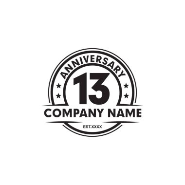 13. yıl kutlaması yıldönümü amblemi logosu tasarımı