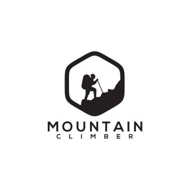 Tırmanıcı logo tasarım vektör şablonunu dağıt