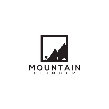 Tırmanıcı logo tasarım vektör şablonunu dağıt