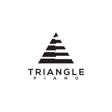 Üçgen piyano simgesi logo tasarım şablonu