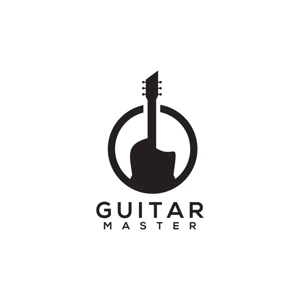 Modèle vectoriel de conception de logo icône de guitare — Image vectorielle