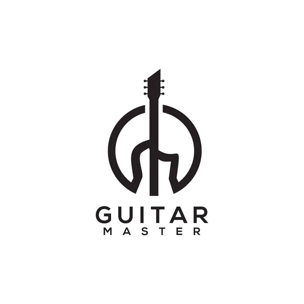 Guitar icon logo design vector template — 스톡 벡터