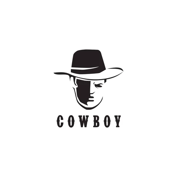 Kovboy logosu tasarım vektör şablonu — Stok Vektör
