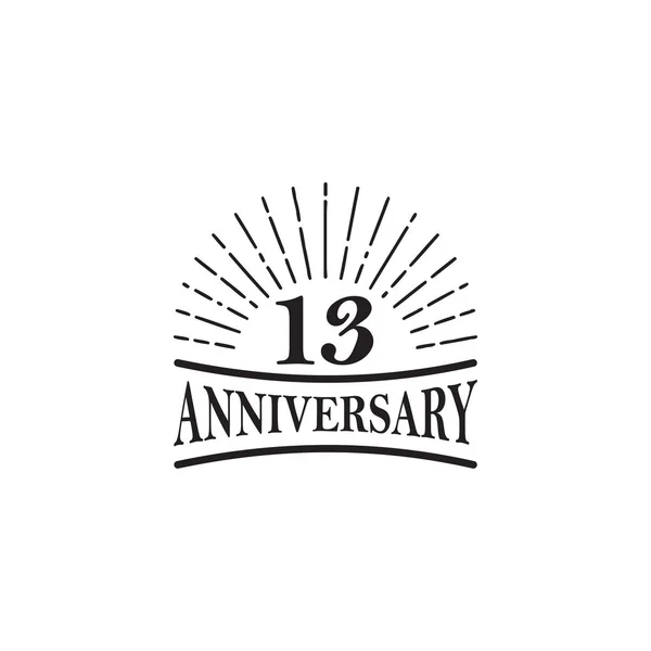 13e anniversaire de la célébration logo emblème design — Image vectorielle