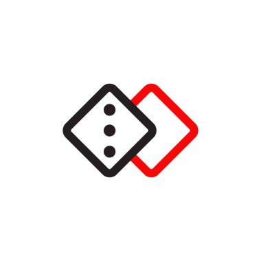Dice simgesi logo tasarım vektörü şablonu