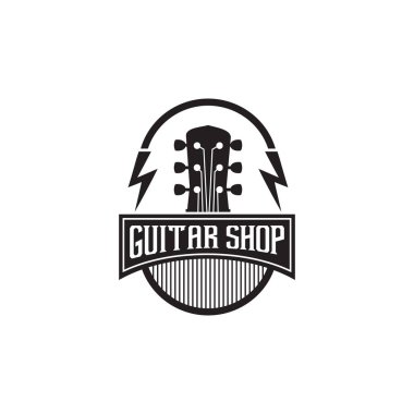 gitar logo tasarım vektör şablonu