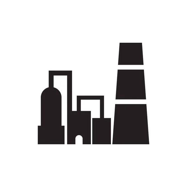 Modello vettoriale di progettazione logo icona edificio di fabbrica — Vettoriale Stock