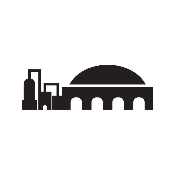 Modello vettoriale di progettazione logo icona edificio di fabbrica — Vettoriale Stock