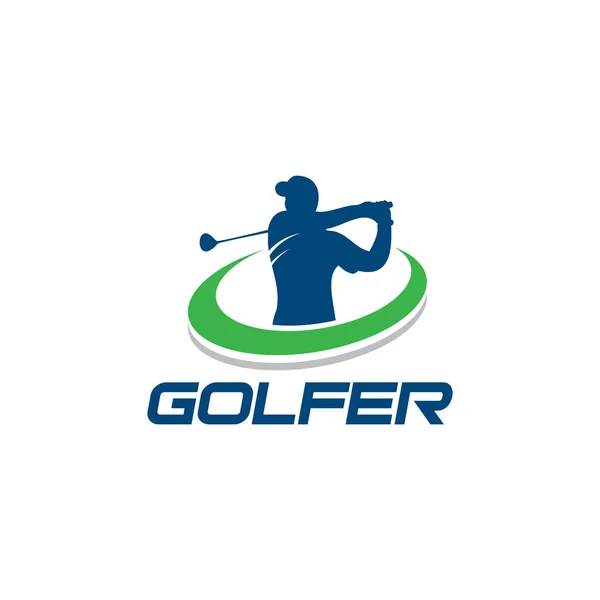 Golf sporu aktivite vektörü çizim şablonu için amblem logosu — Stok Vektör