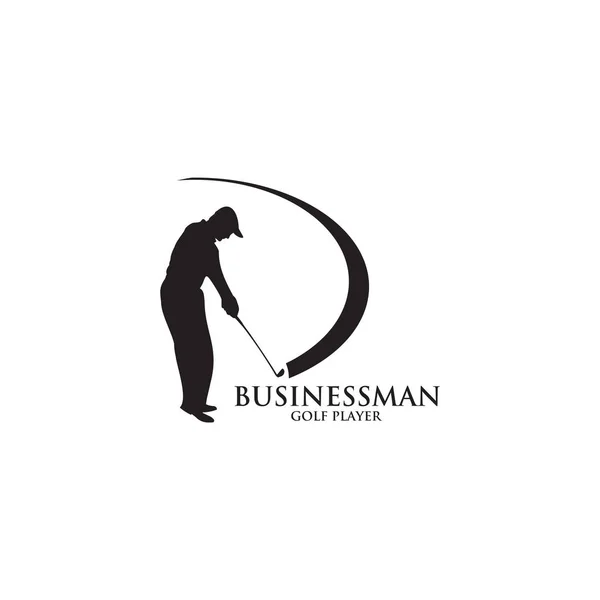 Golf sporu aktivite vektörü çizim şablonu için amblem logosu — Stok Vektör
