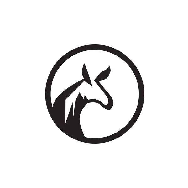 Modèle vectoriel de conception de logo icône cheval — Image vectorielle