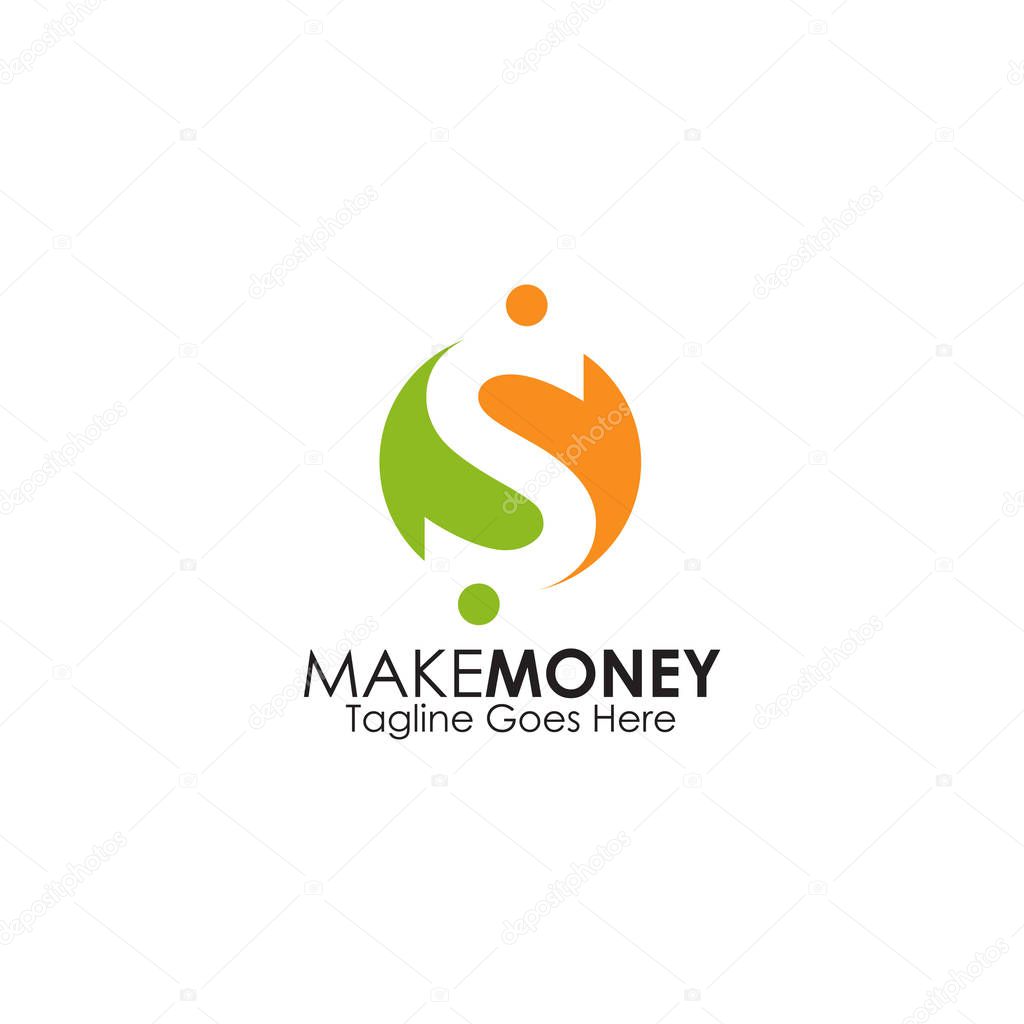 Dollar currency icon logo design vector template