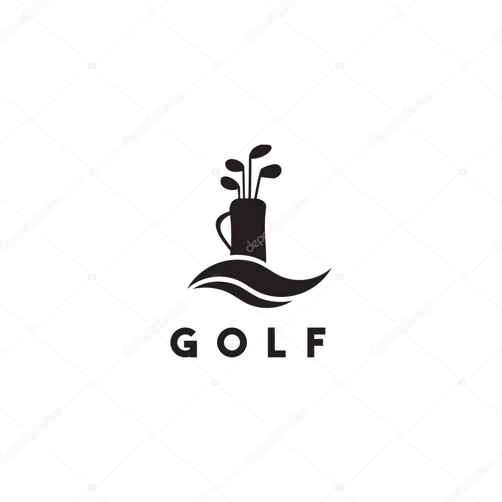 Emblem logo design for golf sport activity vector illustration template