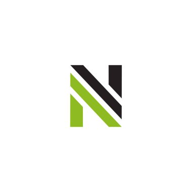 N harfi ilk simge logo tasarım şablonu