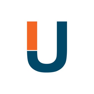 U letter initial icon logo design vector template