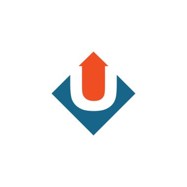 U letter initial icon logo design vector template