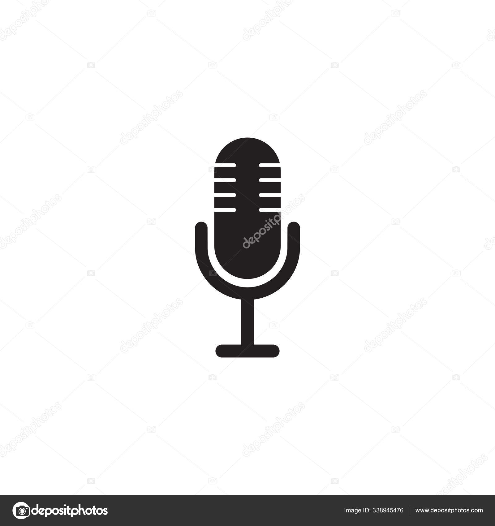Podcast Microphone Icon Performance Comedy Stand Stock Vector