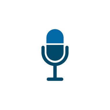 Mikrofon mikrofon simgesi logo tasarımı vektör illüstrasyon şablonu