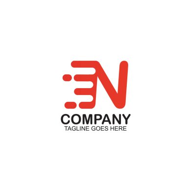 N harfi logo tasarım vektör şablonu