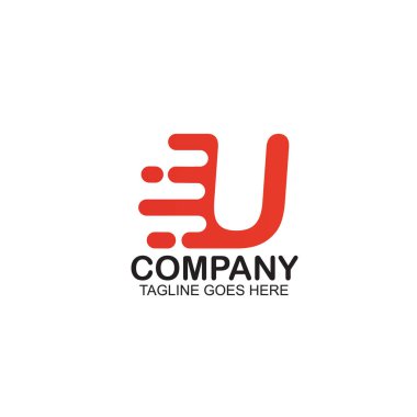 U harfi logo tasarım vektör şablonu