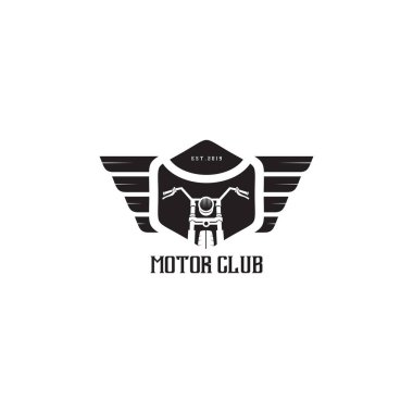 Motor kulübü logo tasarım vektör çizim şablonu
