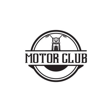 Motor kulübü logo tasarım vektör çizim şablonu