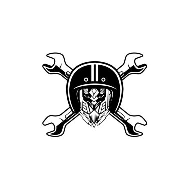 Motor kulübü logo tasarım vektör çizim şablonu