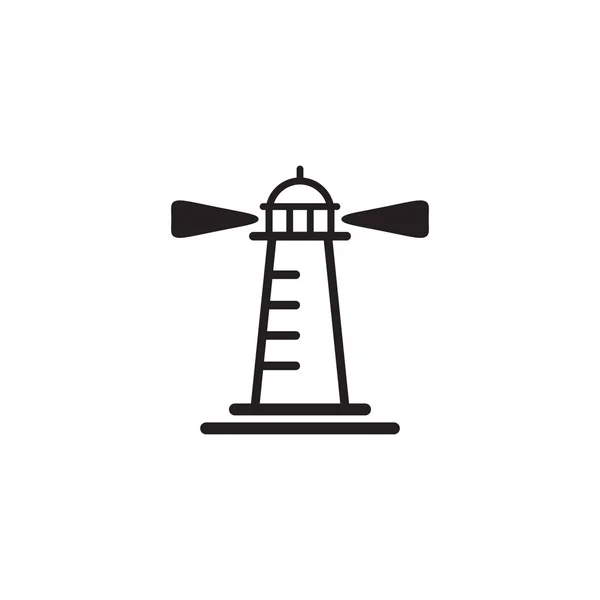Наблюдение за векторным дизайном логотипа маяка — стоковый вектор