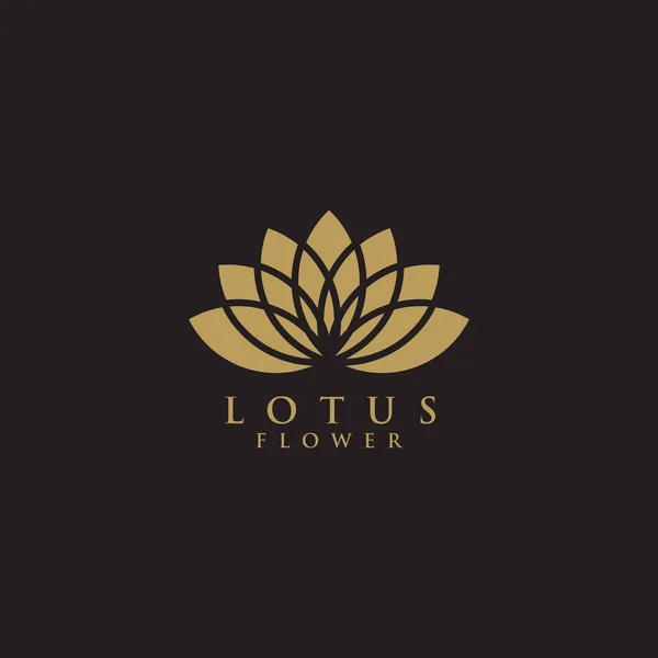 Lotus çiçeği logosu tasarım vektör çizim şablonu