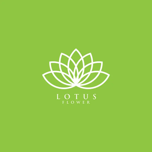 Lotus çiçeği logosu tasarım vektör çizim şablonu