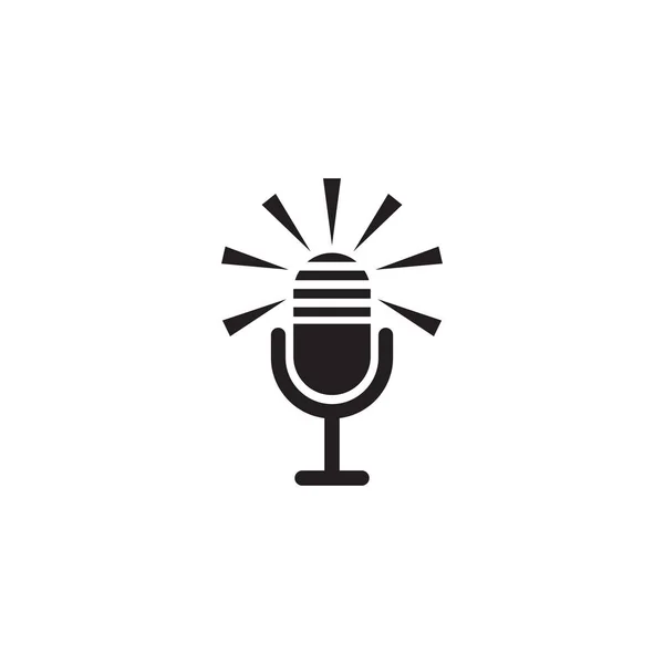 Microphone mic icon logo design vector illustration template — Stock Vector