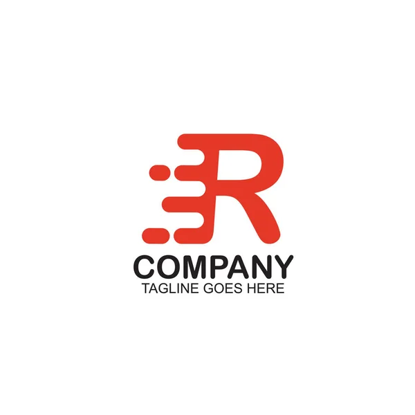 R Bewegung Brief Logo Design Vektor-Vorlage — Stockvektor