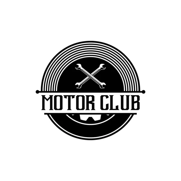 Modelo de ilustração de vetor de design de logotipo de clube motor — Vetor de Stock