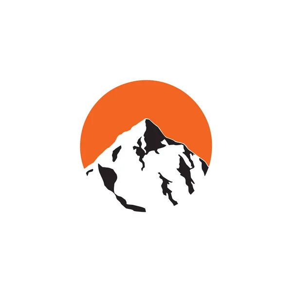 Mountain icon logo design vector illustration template — Stock Vector