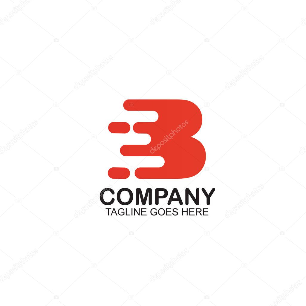 B Motion letter logo design vector template ilustration