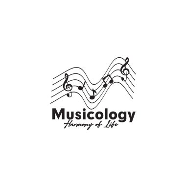 Müzik sembolü logo tasarım vektörü şablonu