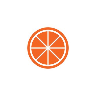 Turuncu meyve simgesi logo tasarım vektör şablonu