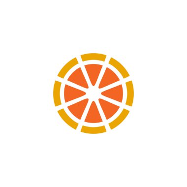 Turuncu meyve simgesi logo tasarım vektör şablonu
