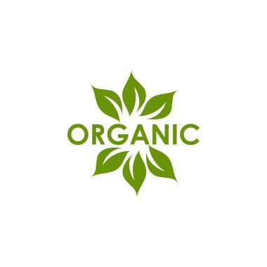 Organik ürün amblem logo şablon tasarımı